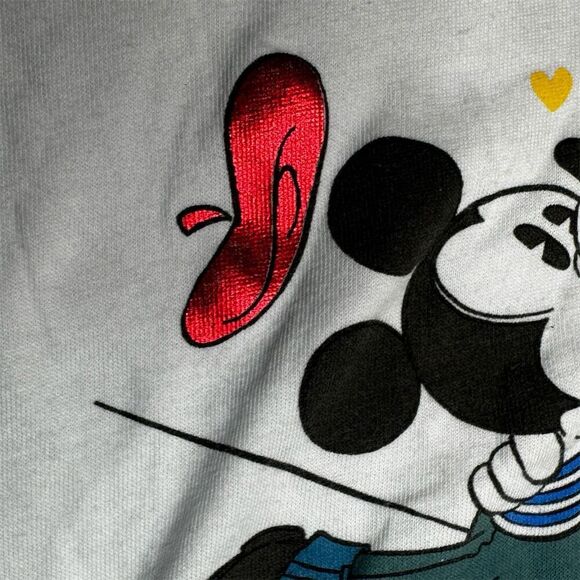 Disney Mickey & Minnie Paris Je T'aime Women's Crop Top 2XL White - Picture 4 of 7